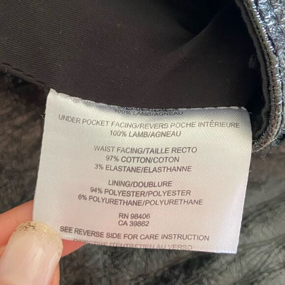 Theory Berdin Mini Black Skirt Patent Leather Zip Lambskin Size 4 - Picture 12 of 13